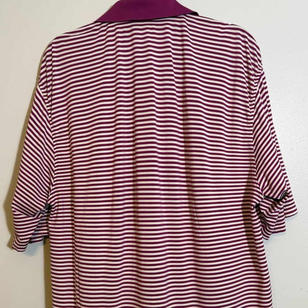 Peter Millar Summer Comfort Polo XL Purple Stripe Golf Performance Shirt Mens - Picture 8 of 9